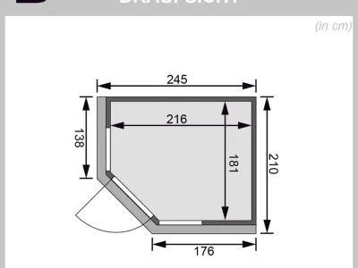 Sauna Systemsauna Amelia 3 mit Dachkranz, inkl. 9 kW Bio-Kombiofen ext. Steuerung Produktbild #9