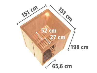 Sauna Systemsauna Minja Klarglas Ganzglastür + Plug & Play Saunaofen mit Steuerung Produktbild #8