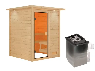 Sauna Massivholzsauna Sandra mit Dachkranz, inkl. 9 kW Ofen mit integrierter Steuerung Produktbild #12