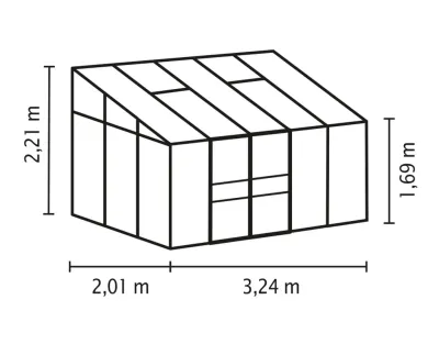 Gewächshaus Ida HKP 4 mm, Aluminium-blank eloxiert Produktbild #5