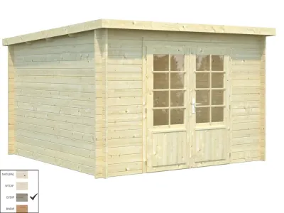 Gartenhaus Blockbohlenhaus Ella 8,7 m² 28 mm grau tauchimprägniert Produktbild #3