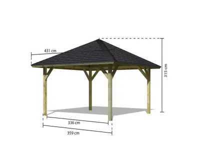 Pavillon SPARSET Holm 1 CLASSIC, inkl. Dachschindeln Produktbild #4