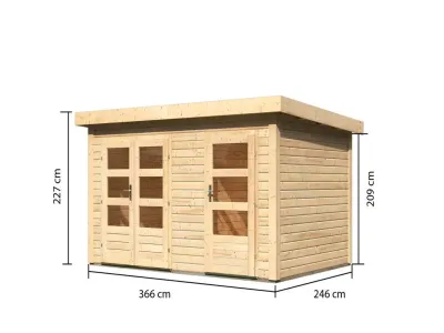 Gartenhaus Zweiraumhaus Schönbuch 1 38 mm naturbelassen Produktbild #8
