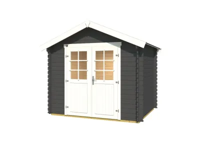 Gartenhaus Blockbohlenhaus 209 Gr. 2 28 mm graphitgrau Produktbild #2