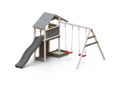 Spielturm Smart 2 grau-weiß inkl. Rutsche grau Produktbild #4