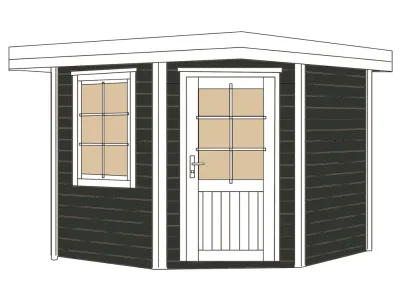 Gartenhaus Designhaus 213 Gr. 2 28 mm anthrazit Produktbild #3