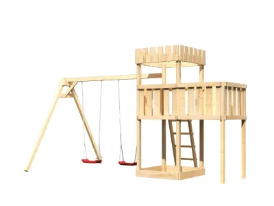 Spielturm Ritterburg Löwenherz SET naturbelassen Produktbild #2