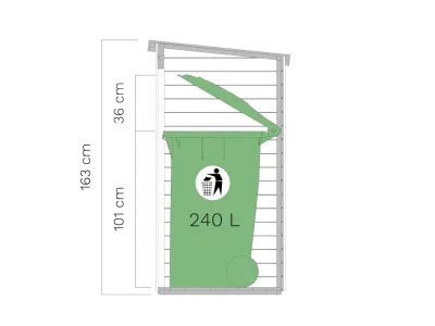 Geräteschrank Mülltonnenbox Multibox 3 14 mm natur Produktbild #4