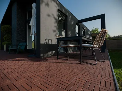 Terrassenfliese Akazie Holzfliese dunkel geölt Produktbild #5