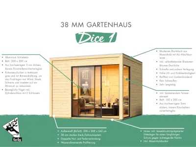 Gartenhaus Dice 1 38 mm naturbelassen Produktbild #3
