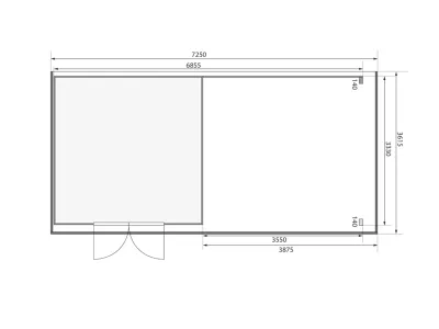 Gartenhaus Wacken 8 28 mm terragrau inkl. 4 m Anbau + Rückwand Produktbild #10