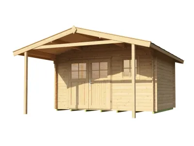 Gartenhaus Blockbohlenhaus 111 A Gr. 2 28 mm naturbelassen Produktbild #2