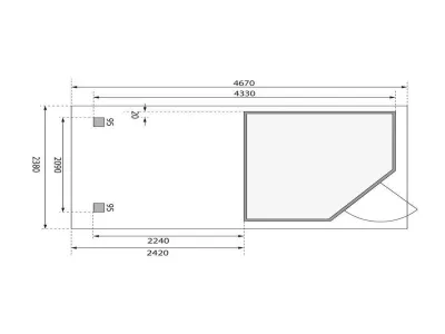 Gartenhaus SET Schwandorf 3 19 mm terragrau, inkl. 2,4 m Anbaudach + Seiten- und Rückwand Produktbild #4