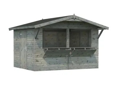 Marktstand - Verkaufsstand Stella 8,2 m² 16 mm grau tauchimprägniert Produktbild #1