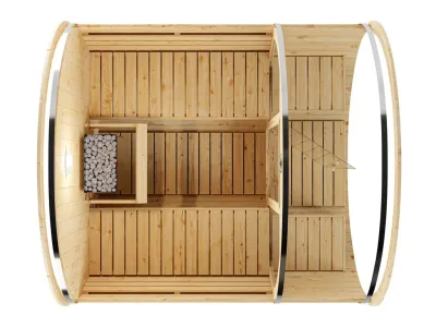 Fasssauna Ellipso 1 Sparset mit Holzofen Produktbild #5