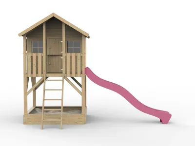 Stelzenhaus Big House mit Sandkasten KDI inkl. Rutsche pink Produktbild #4