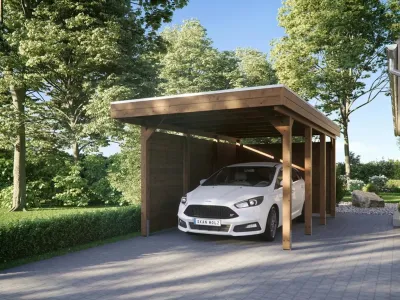 Carport SPARSET Friesland inkl. Rück- und Seitenwand Produktbild #1