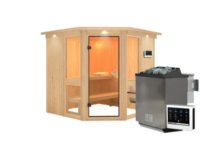 Sauna Amelia 2 SET mit Ofen 9 kW, Bio externer Steuerung Produktbild #9