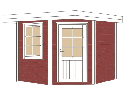 Gartenhaus Designhaus 213 Gr. 1 28 mm schwedenrot Produktbild #3