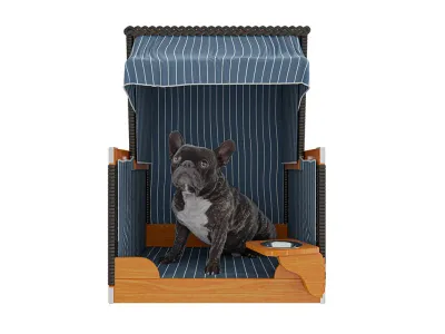 Hundestrandkorb Talea anthrazit-blau-weiß inkl. Schutzhülle Produktbild #2