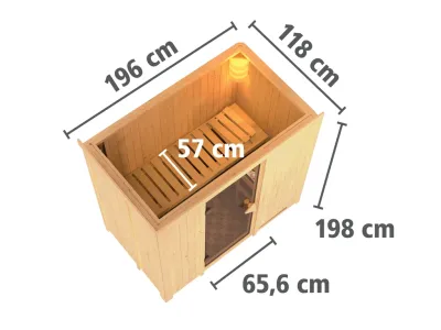 Systemsauna Variado bronzierte Ganzglastür Produktbild #3
