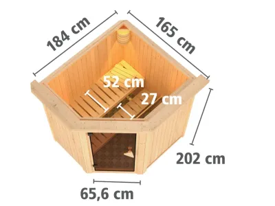Sauna Systemsauna Taurin mit Dachkranz Produktbild #9