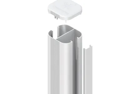 Pfosten SYSTEM Basic Weiß zum Einbetonieren Produktbild #1