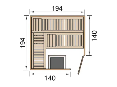 Sauna Systemsauna SPARSET 1 Varberg 3 mit graphit Glastür inkl. Saunaofen & Fenster Produktbild #3