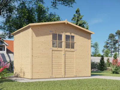 Gartenhaus Alexis 4 Rhombusprofil 18 mm natur Produktbild #1