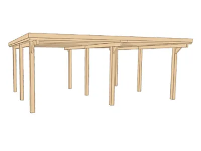 Carport Flachdach-Doppelcarport 618 Gr. 1 Produktbild #3