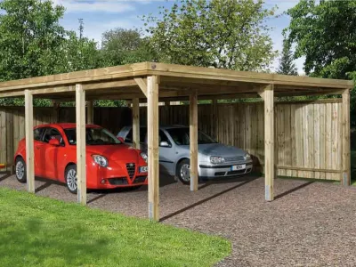 Flachdach-Doppelcarport 618 Gr. 3, ohne Dachplatten Produktbild #1
