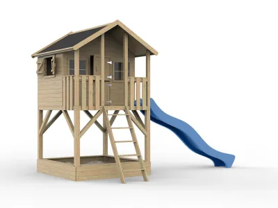 Stelzenhaus Big House mit Sandkasten KDI inkl. Rutsche blau Produktbild #3