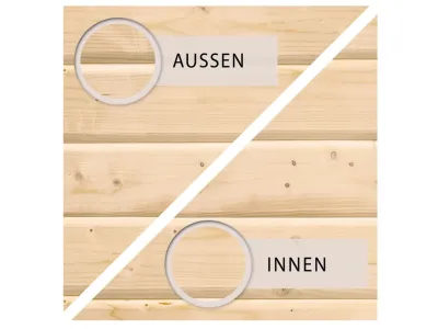 Gartenhaus SET Askola 5 19 mm naturbelassen, inkl. 2,4 m Anbaudach + Lamellenwänden Produktbild #3