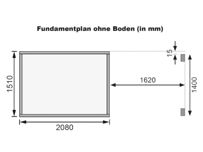 Gerätehaus Merseburg 3 14 mm naturbelassen inkl. 140 cm Anbau Produktbild #8
