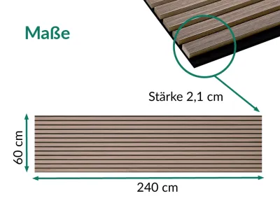 Akustikpaneele Wandverkleidung Grey Oak 240 cm Filz schwarz Produktbild #7