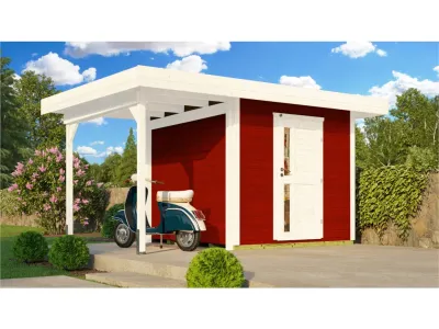 Gartenhaus Designhaus 172 A Gr. 2 28 mm schwedenrot inkl. Anbau 1,47 m Produktbild #1