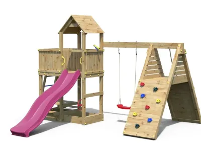 Spielturm Fluppi KDI inkl. Einzelschaukel + Rutsche Produktbild #10