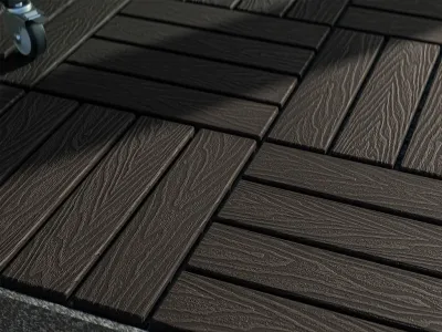 WPC-Terrassenfliese dunkelbraun Holzoptik Produktbild #2