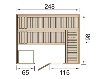 Sauna Massivholzsauna Bergen 3 mit graphit Glastür & Fenster Produktbild #3