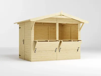 Marktstand - Verkaufsstand Stella 5 m² 16 mm naturbelassen inkl. Boden Produktbild #4
