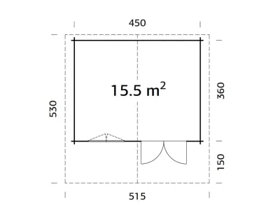 Gartenhaus Blockbohlenhaus Sally 15,5 m² 44 mm naturbelassen Produktbild #3