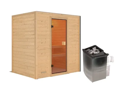 Sauna Massivholzsauna Selena, inkl. 9 kW Ofen mit integrierter Steuerung Produktbild #3