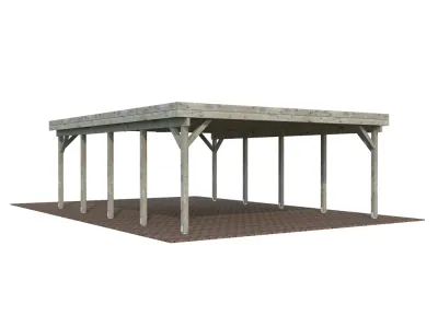 Carport Karl 40,6 m² grau tauchimprägniert Produktbild #1