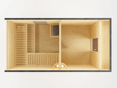 Gartensauna Musta Komplettset mit BIO 9 kW Ofen mit externer Steuerung Produktbild #5