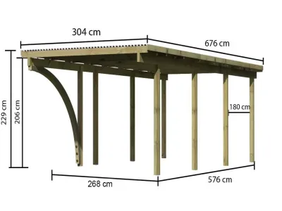 Carport Einzelcarport 2 ECO inkl. 1 Einfahrtsbogen Produktbild #2