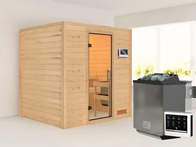 Sauna Massivholzsauna Anja, inkl. 9 kW Bio-Ofen mit externer Steuerung Produktbild #1