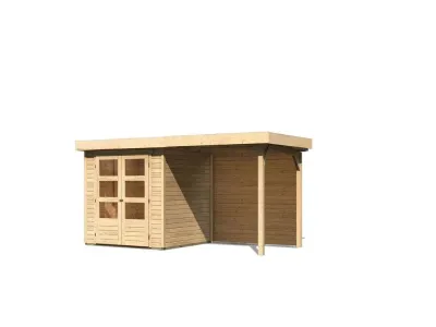 Gartenhaus SET Askola 2 19 mm naturbelassen, inkl. 2,4 m Anbaudach + Rückwand Produktbild #6