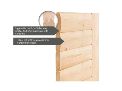 Saunahaus Mikka mit Klarglastür, inkl. 9 kW Saunaofen mit externer Steuerung Produktbild #15