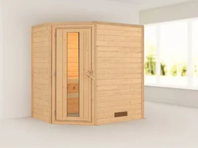 Sauna Massivholzsauna Svea Holztür mit Isolierglas Produktbild #1
