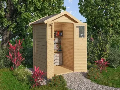 Gartenhaus Gerätehaus Dahme 2 ECO 14 mm naturbelassen Produktbild #1